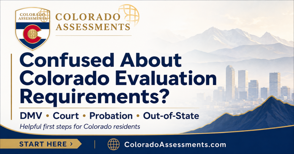 Confused about Colorado drug and alcohol evaluation requirements - Colorado Assessments