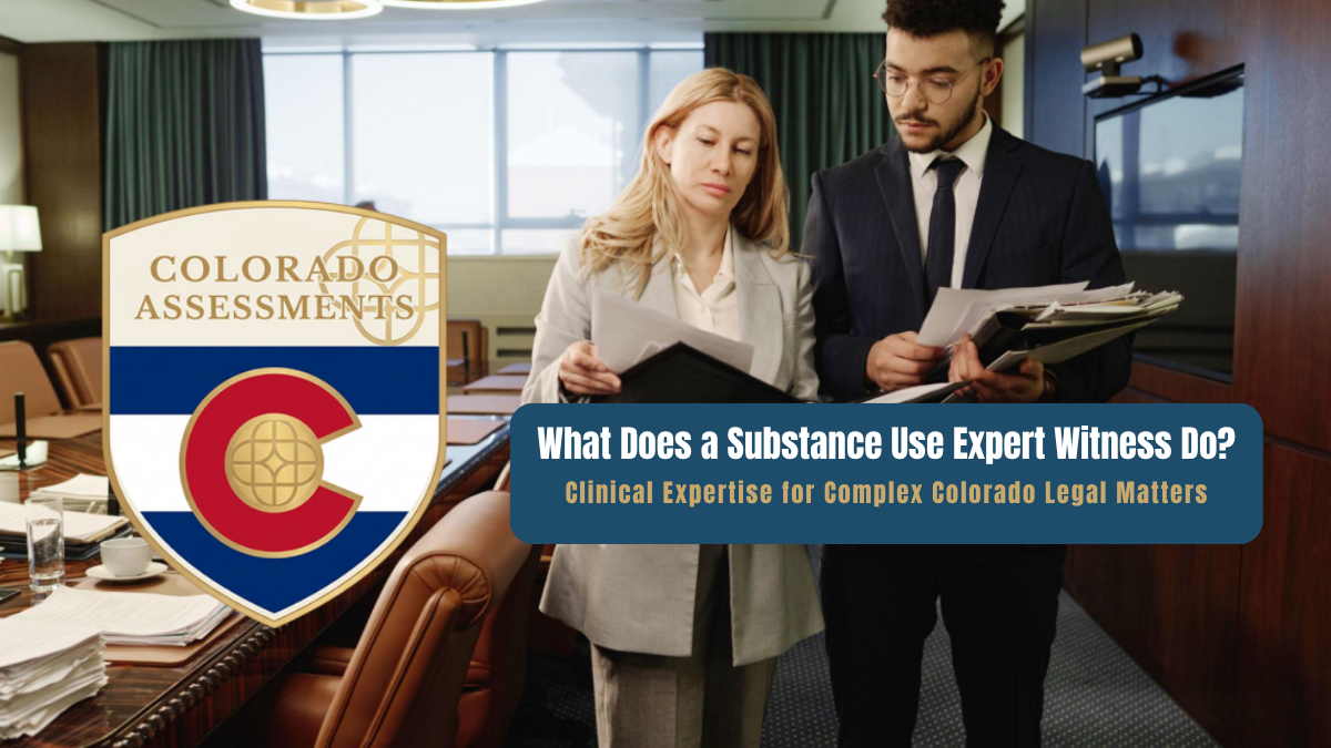 Substance use expert witness Colorado legal consultation and clinical records review